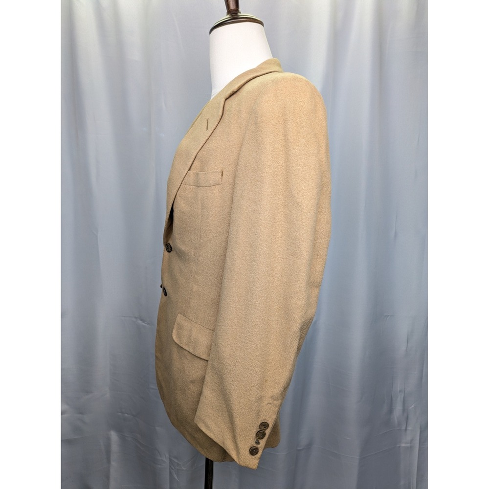 Oxxford Clothes Barneys NY Pure Camel Hair Blazer Tan Mens 38 40 Exmoor VTG FLAW - Picture 13 of 16